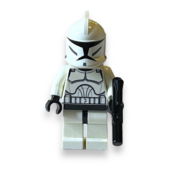 LEGO Minifigure Star Wars Phase 1 Clone Trooper White Black Blaster Collectible - Picture 2 of 8